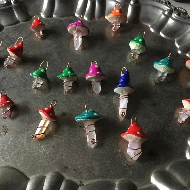 Mushroom Crystal Pendants